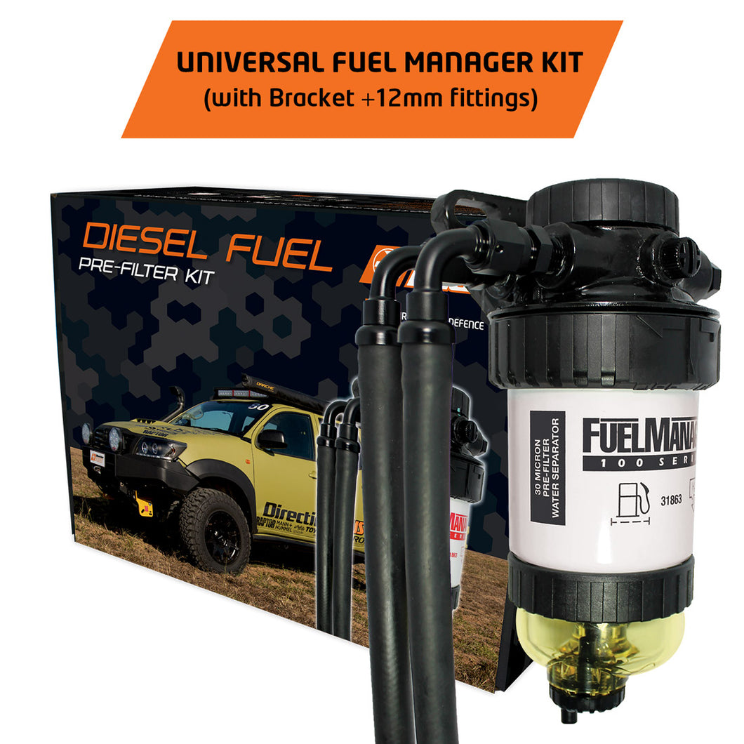 FUEL MANAGER KIT Generic W/ bracket and fittings Various  30 Micron 12mm Fittings FM802DPK