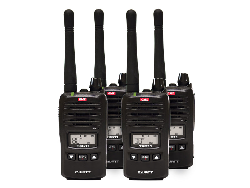 2 Watt UHF CB Handheld Radio - Quad Pack TX677QP